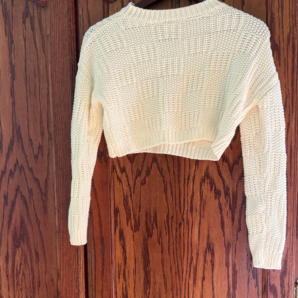 Cream Knit Cropped Sweater